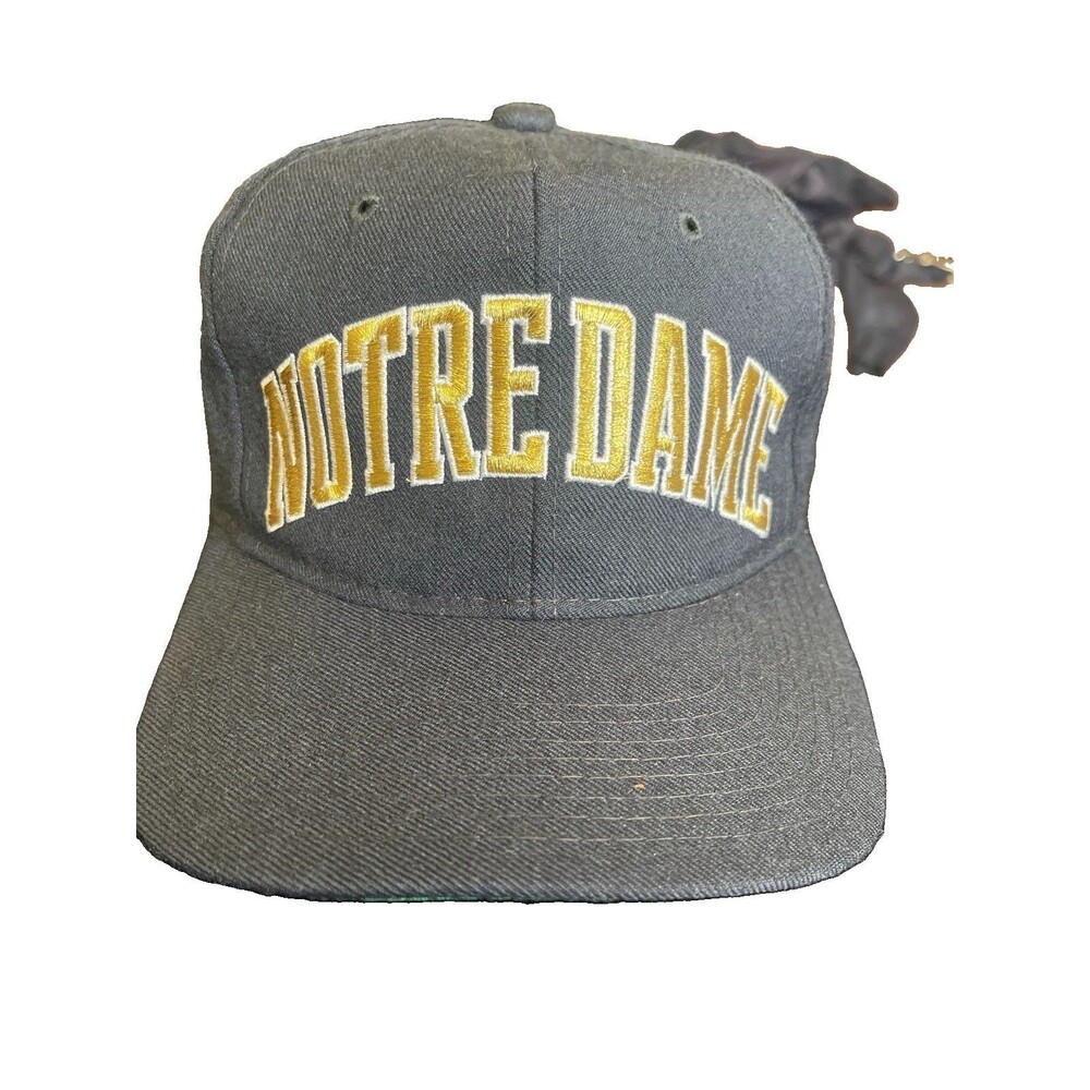 Vintage Notre Dame Fighting Irish Starter Wool Snapback Hat Arch Script